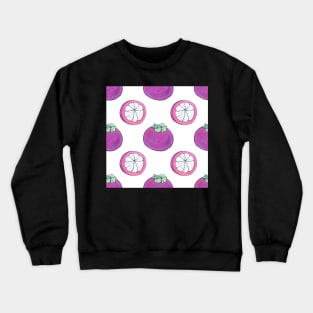 Watercolor pattern with exotic fruit, mangosteen Crewneck Sweatshirt